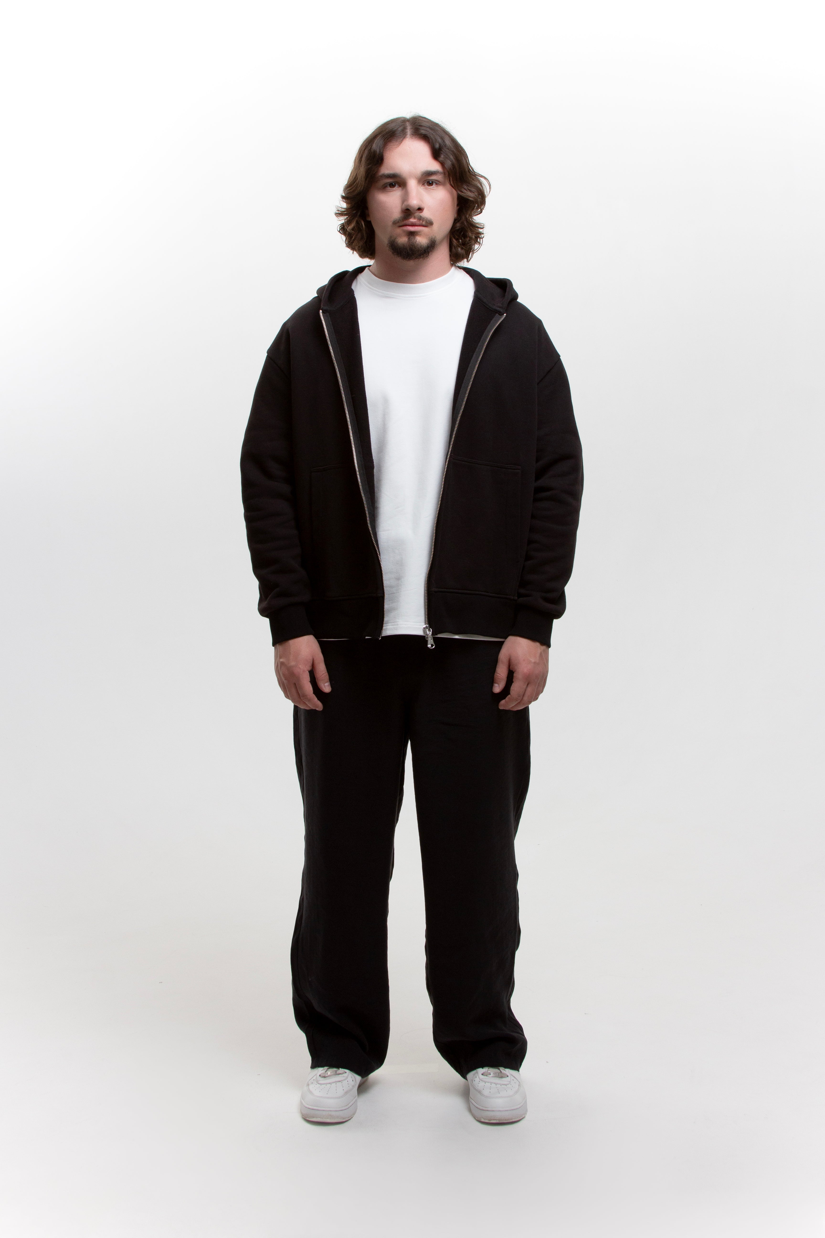Black Zip-Hoodie Relax Unisex – hor.clothing