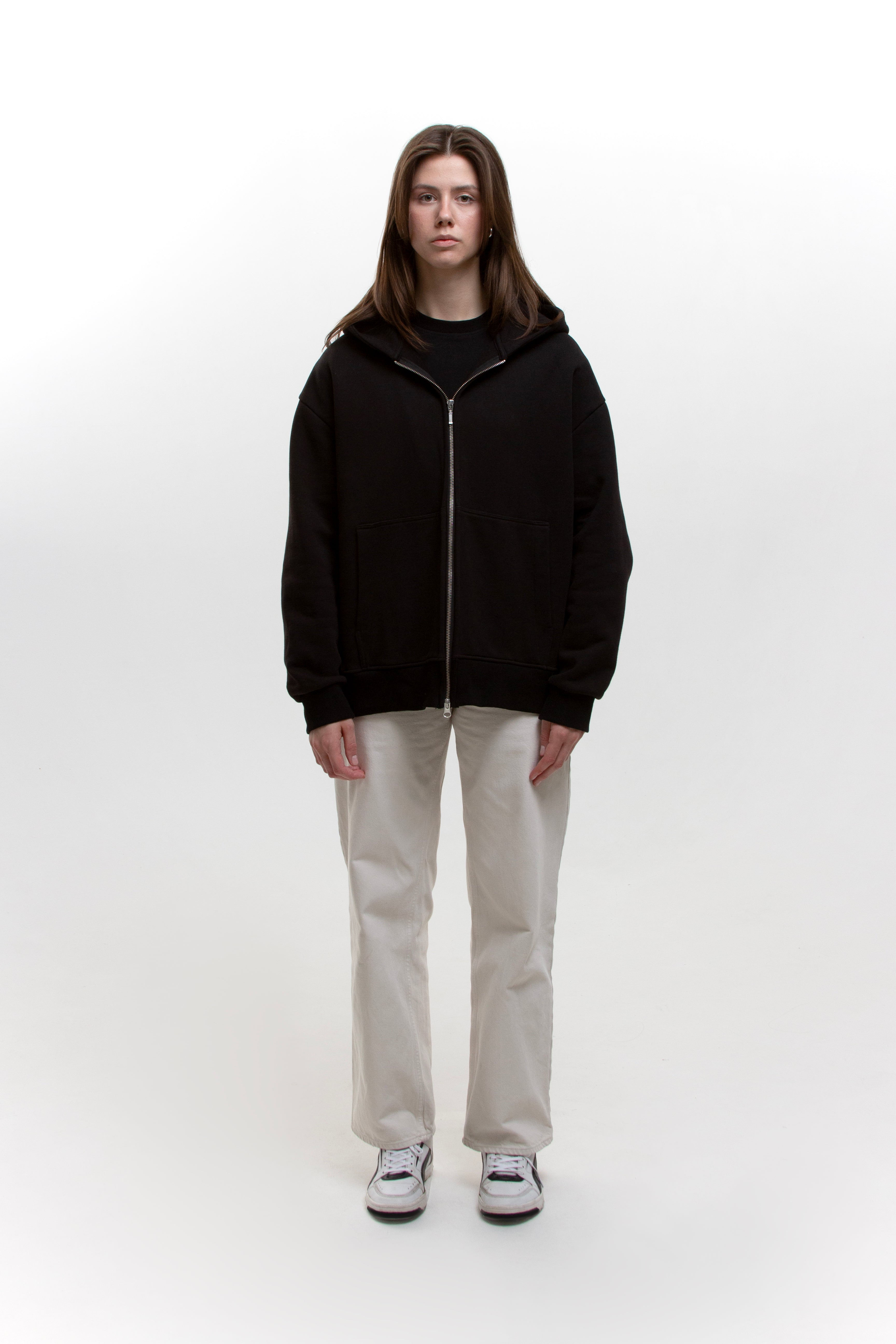 Black Zip-Hoodie Relax Unisex – hor.clothing
