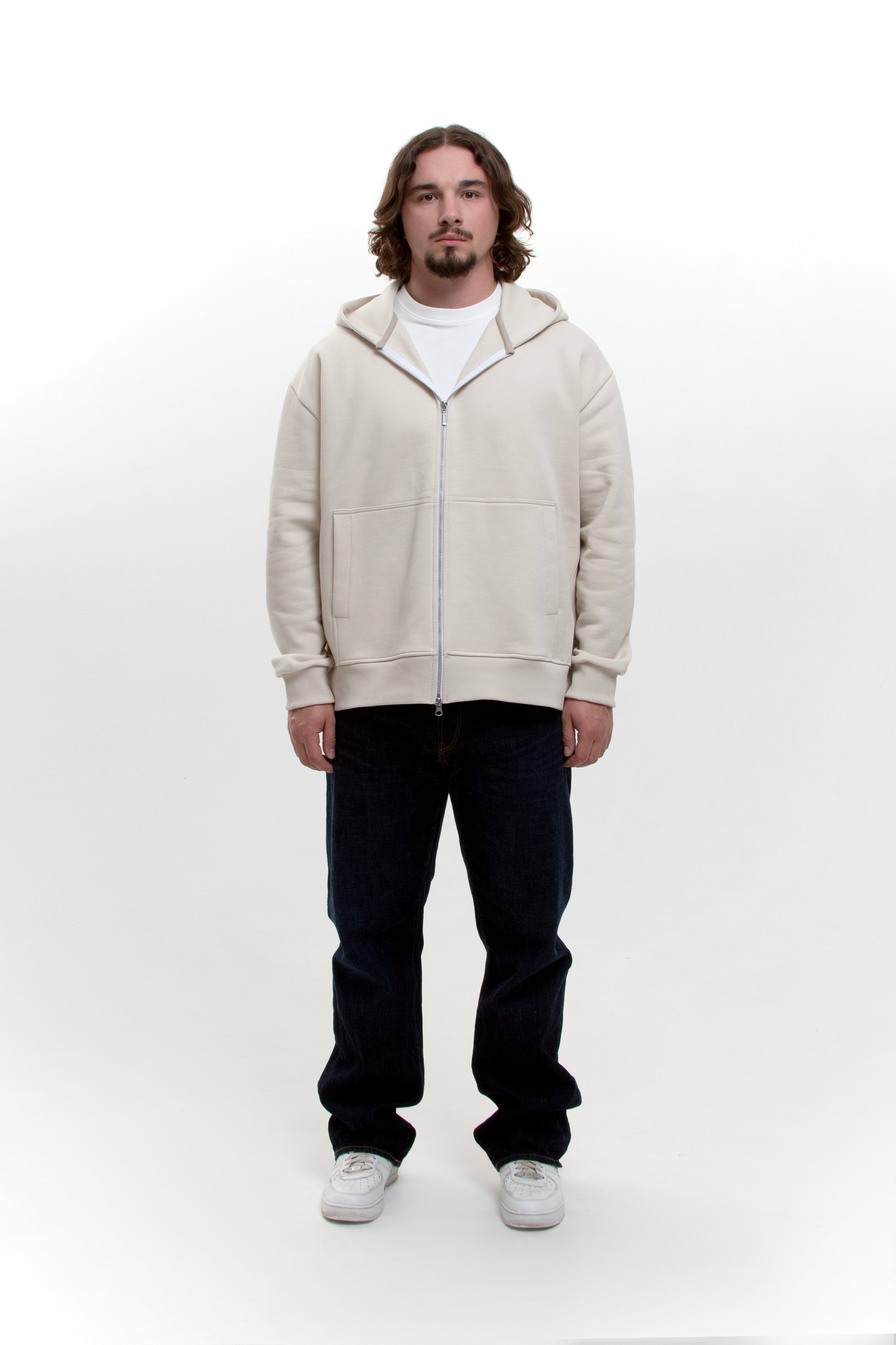 Beige Zip-Hoodie Relax Unisex