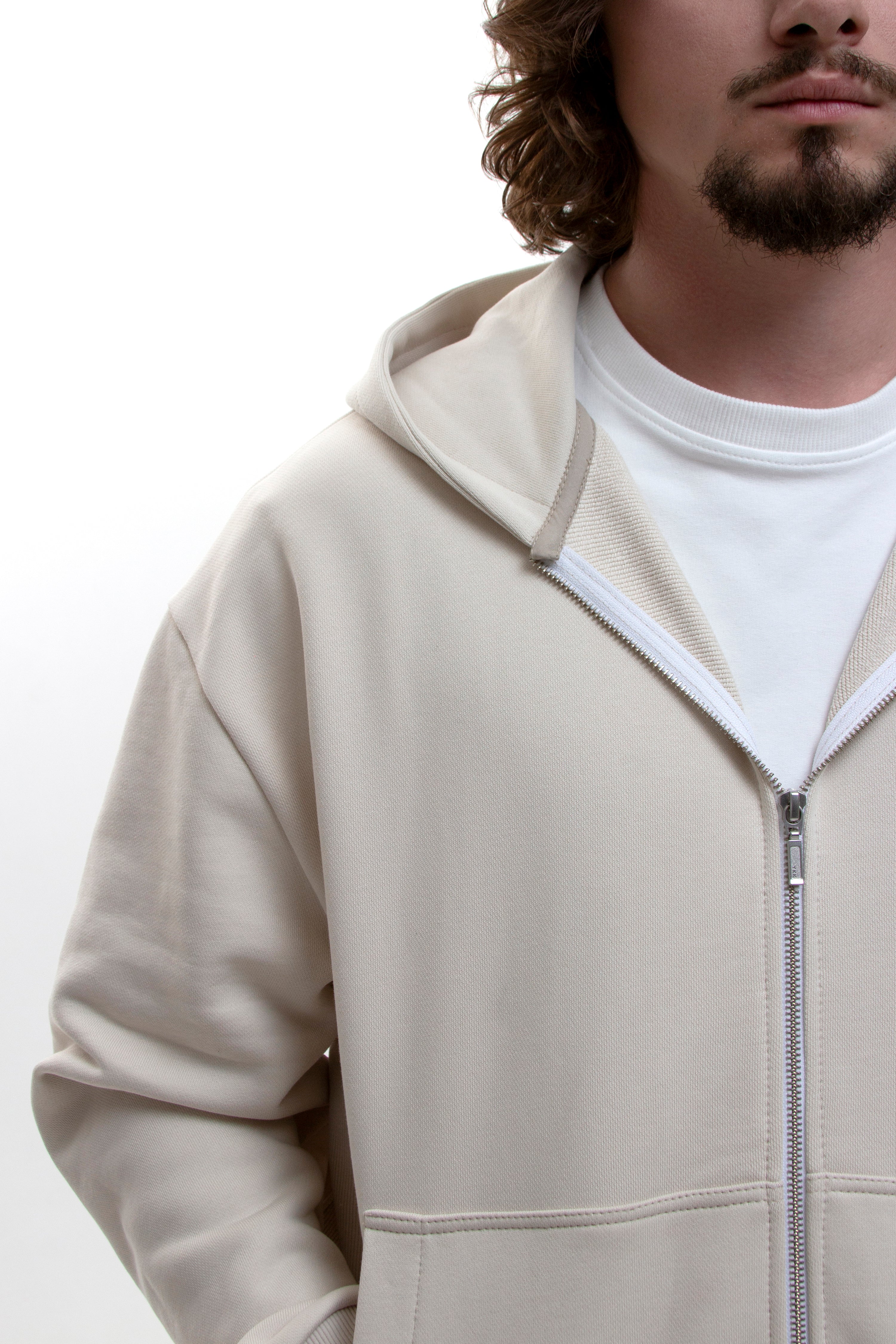 Beige Zip-Hoodie Relax Unisex