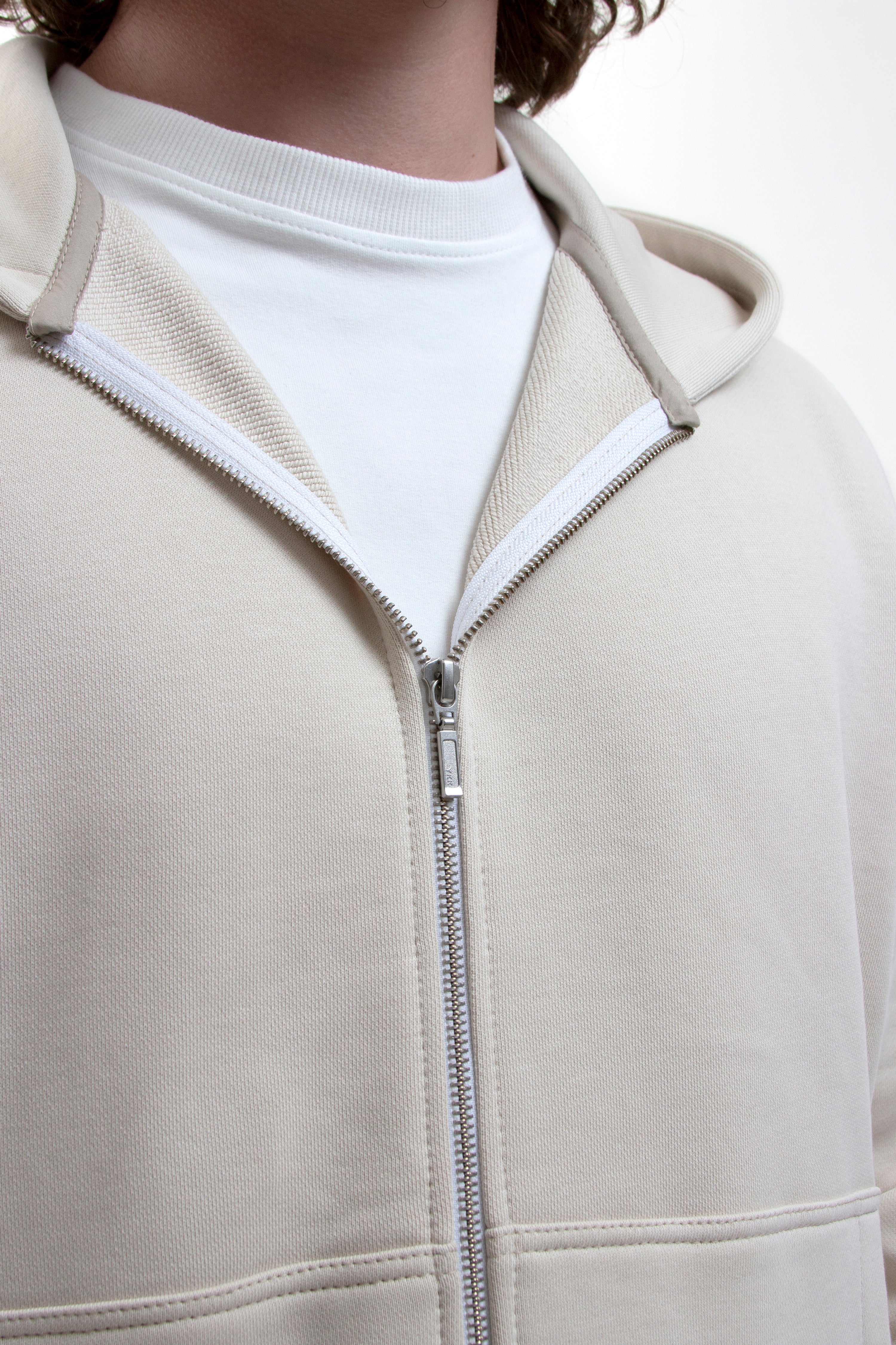 Beige Zip-Hoodie Relax Unisex