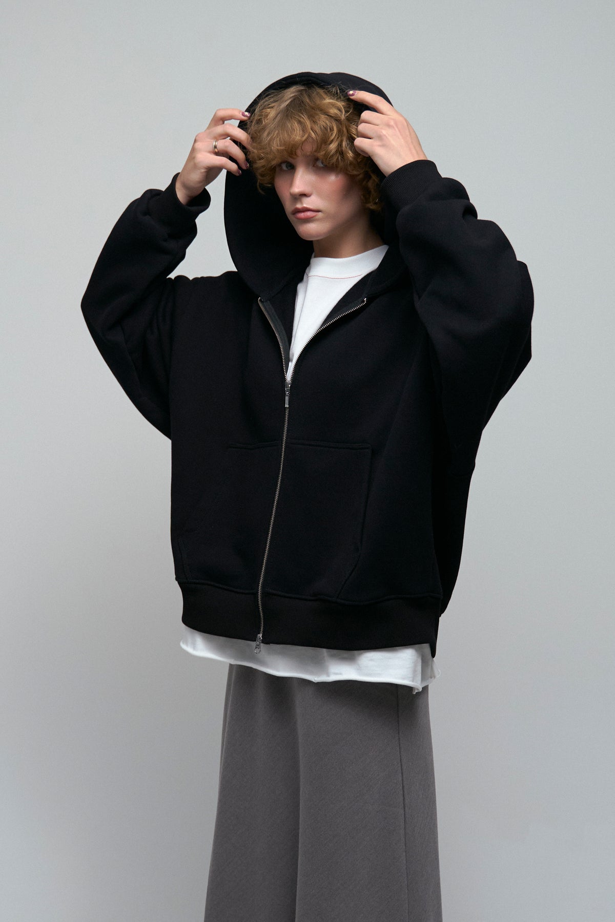 Black Zip-Hoodie Relax Unisex