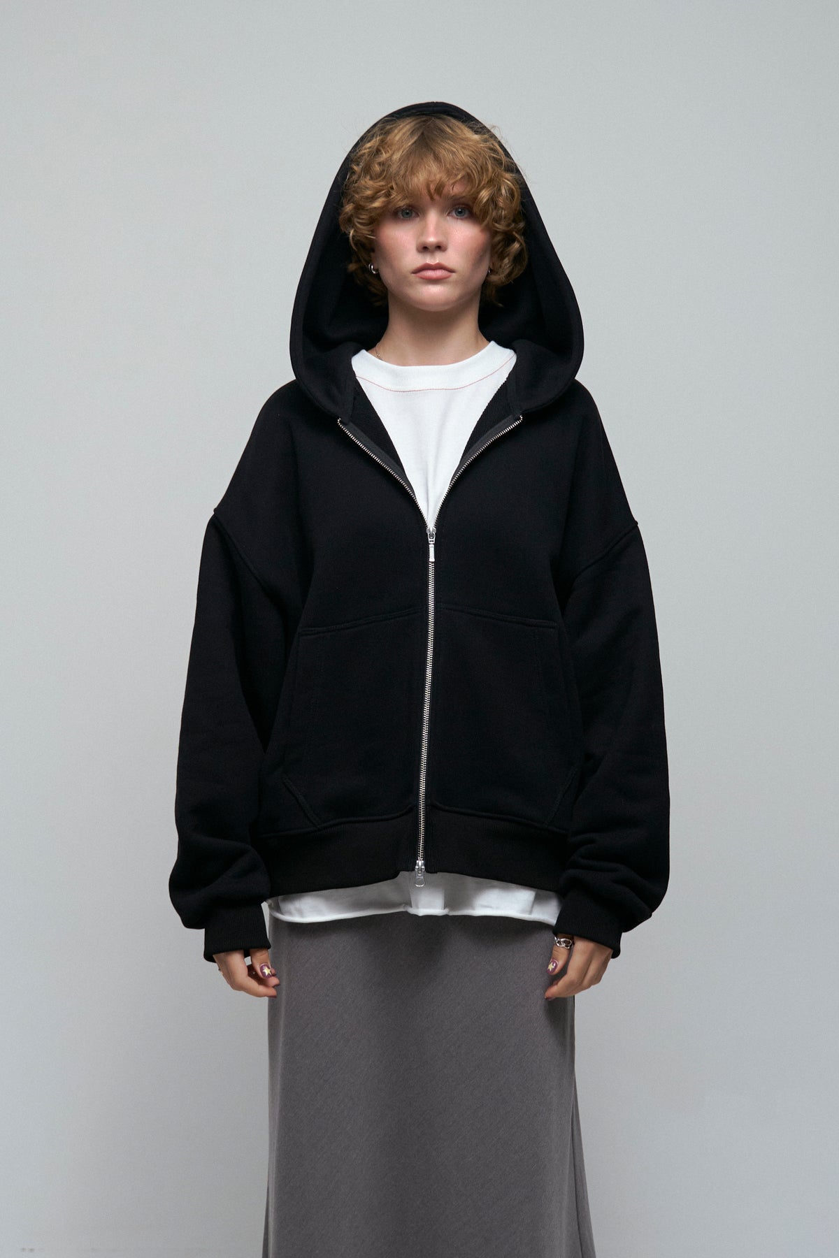 Black Zip-Hoodie Relax Unisex