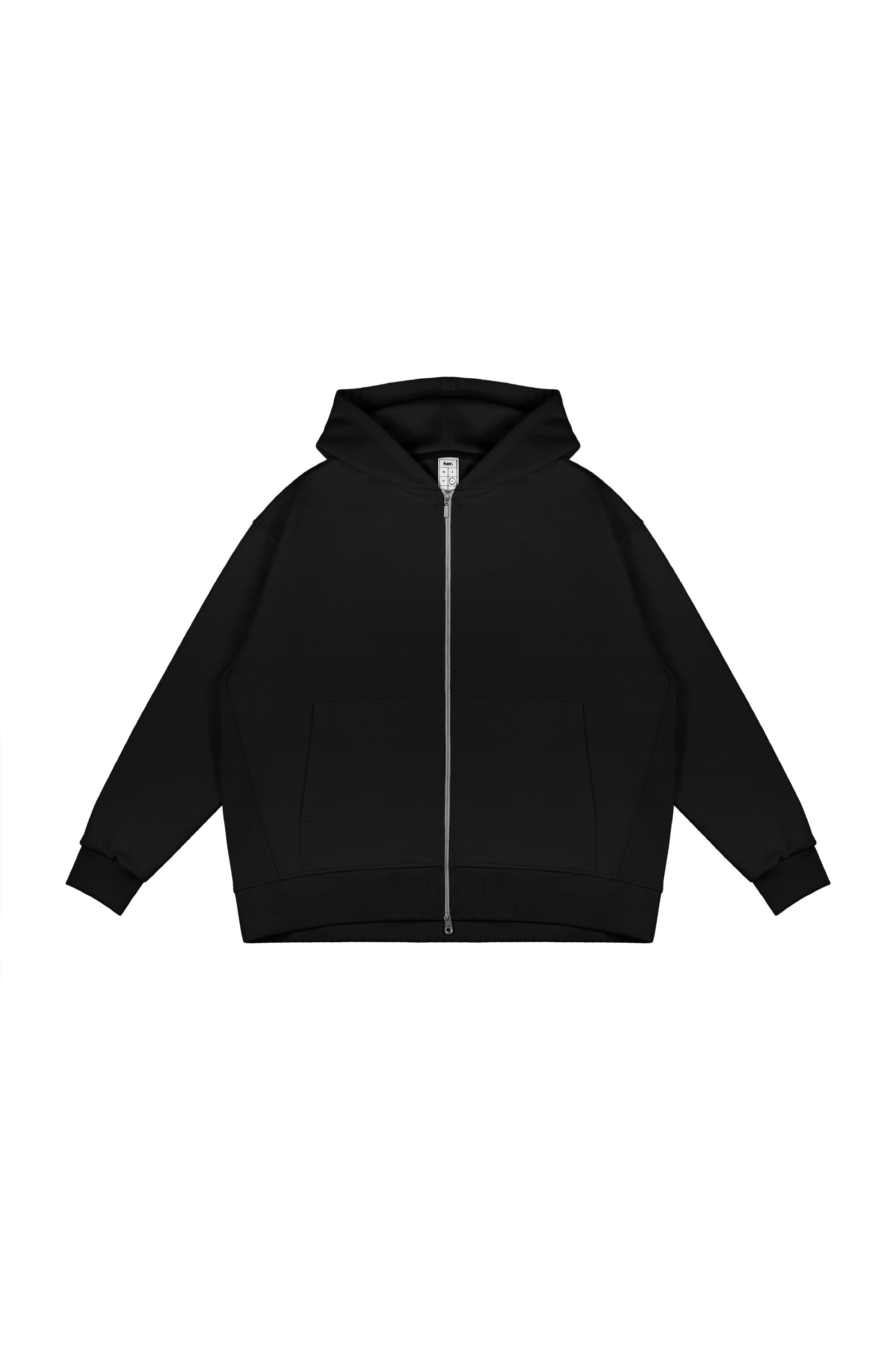 Black Zip-Hoodie Relax Unisex – hor.clothing