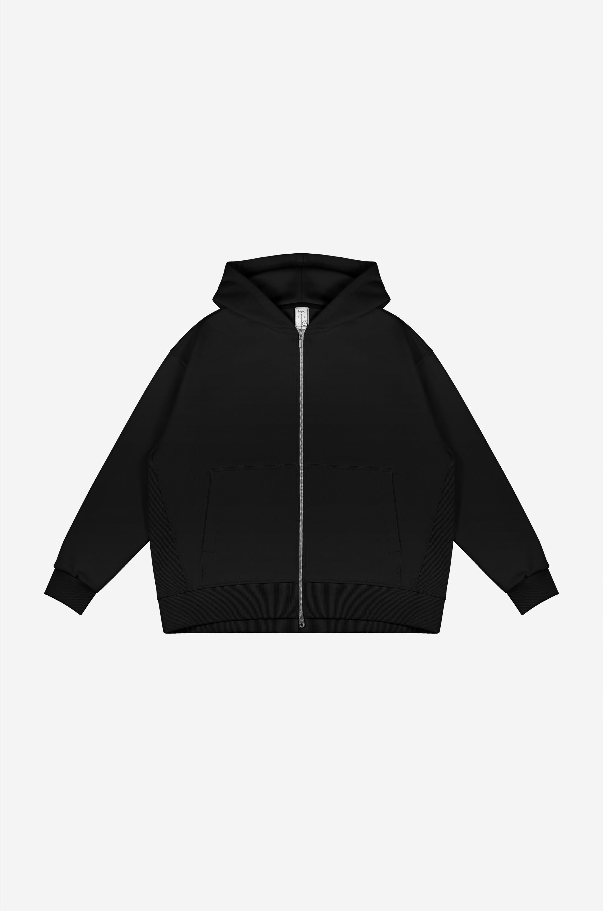 Black Zip-Hoodie Relax Unisex – hor.clothing