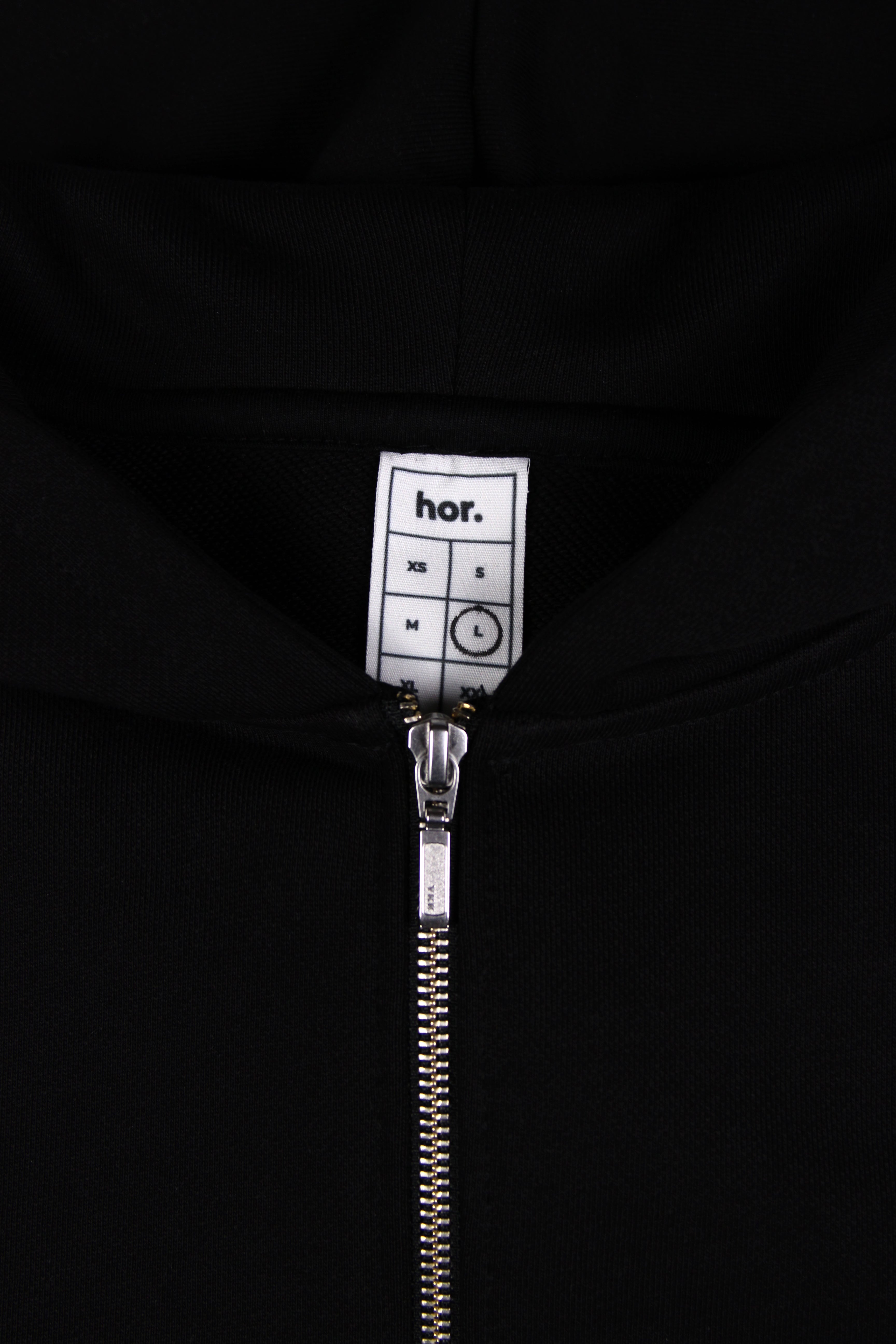 Black Zip-Hoodie Relax Unisex – hor.clothing